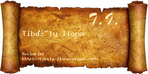 Tibély Ilona névjegykártya